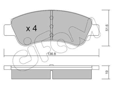 Комплект тормозных колодок, дисковый тормоз 822-327-0