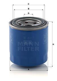 Масляный фильтр MANN-FILTER W 8017 для KIA SOUL
