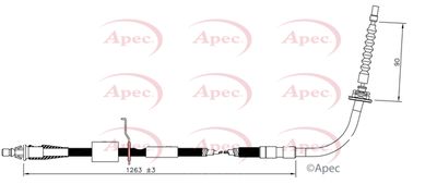 Cable Pull, parking brake APEC CAB1610