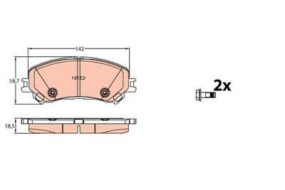 Комплект тормозных колодок, дисковый тормоз TRW GDB2152 для RENAULT TALISMAN