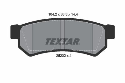 Комплект тормозных колодок, дисковый тормоз TEXTAR 2523201 для DAEWOO GENTRA