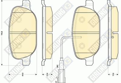 GIRLING 6118511 Тормозные колодки и сигнализаторы  для ALFA ROMEO GIULIETTA (940_) 1.4 BiFuel (940FXA1A, 940FXT1A)