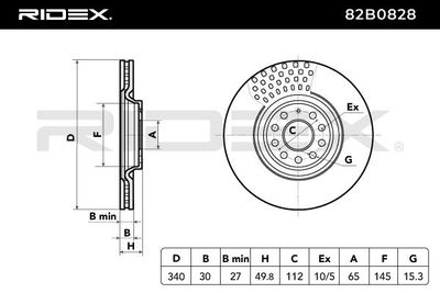 спирачен диск RIDEX 82B0828