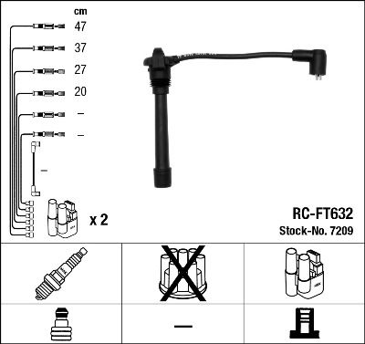 Комплект проводов зажигания NGK 7209 для FIAT PUNTO