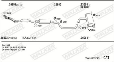 Изпускателна система WALKER VWK018924B