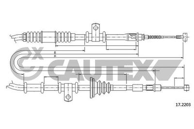 Тросик, cтояночный тормоз CAUTEX 761802 для MITSUBISHI COLT