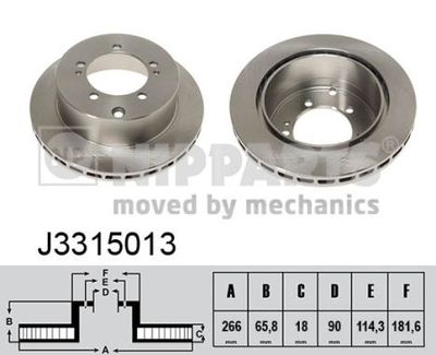 NIPPARTS J3315013 Тормозные диски для MITSUBISHI SIGMA