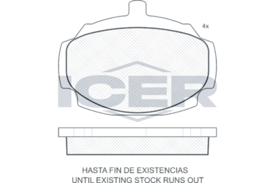 комплект спирачно феродо, дискови спирачки ICER 180024