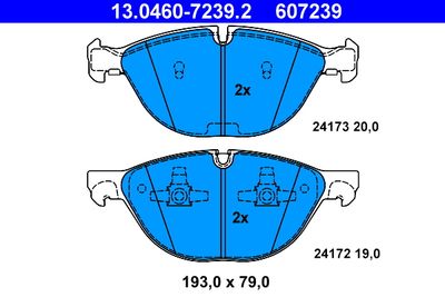 Комплект тормозных колодок, дисковый тормоз ATE 13.0460-7239.2 для BMW X6