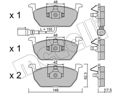 Brake Pad Set, disc brake 22-1028-0