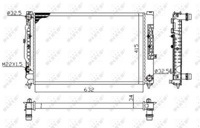 Radiator, engine cooling 539504A