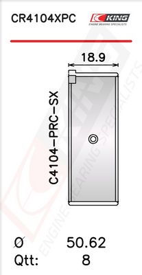 Черупка на биелен лагер KING CR4104XPC STDX