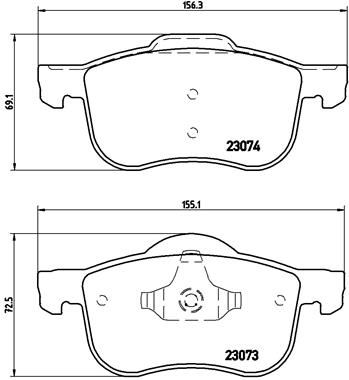 Bromsbeläggssats, skivbroms BREMBO P86016