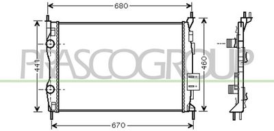 Радиатор, охлаждение двигателя PRASCO DS710R001 для NISSAN QASHQAI