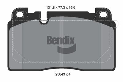 Sada brzdových destiček, kotoučová brzda BENDIX Braking BPD1487