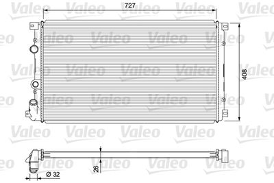 Радиатор, охлаждение двигателя VALEO 701725 для OPEL MOVANO