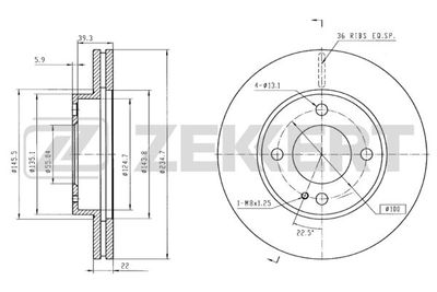 ZEKKERT BS-5306 Тормозные диски  для MAZDA 323 F V (BA) 1.5 16V