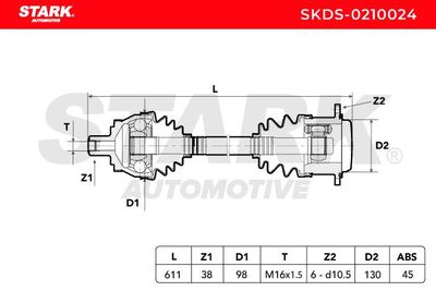 полуоска STARK SKDS-0210024