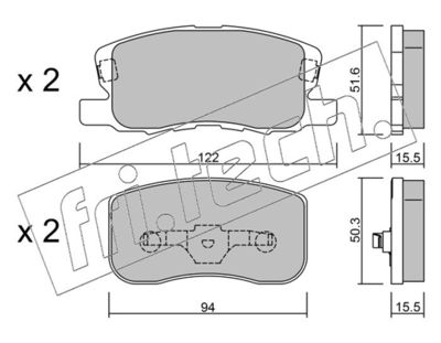 fri.tech. 956.0 Тормозные колодки и сигнализаторы  для MITSUBISHI COLT VI (Z3_A, Z2_A) 1.3 LPG