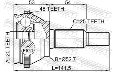 Joint Kit, drive shaft 2410-ARKA48R