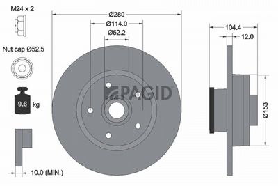 Tarcza hamulcowa PAGID 55689NC