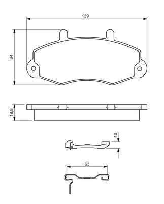 BREMSBELAGSATZ SCHEIBENBREMSE BOSCH 0986494292 4
