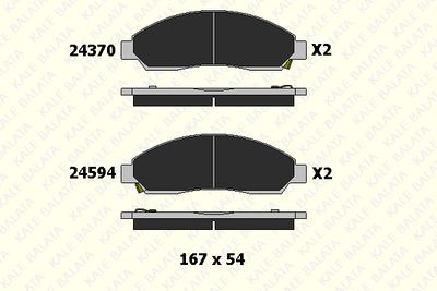 Комплект тормозных колодок, дисковый тормоз KALE 24370 161 05 для ISUZU D-MAX