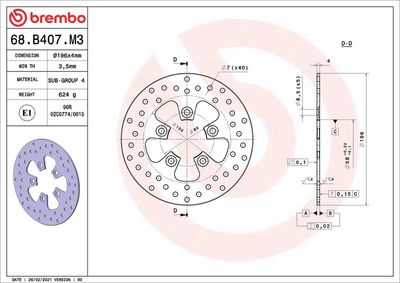 Kočni disk BREMBO 68B407M3
