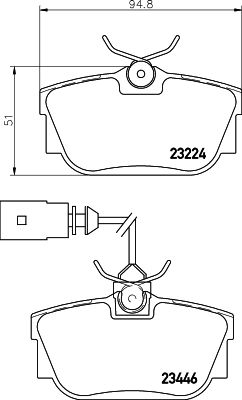 Комплект тормозных колодок, дисковый тормоз 8DB 355 018-591