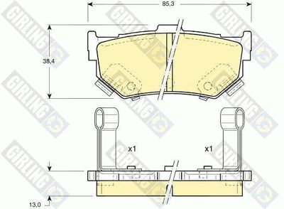 Комплект тормозных колодок, дисковый тормоз GIRLING 6108849 для SUZUKI SWIFT