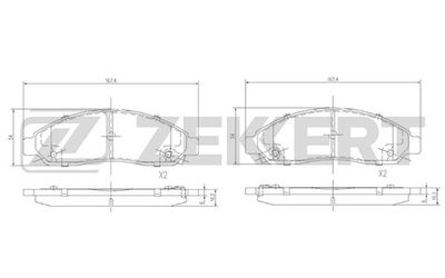 Комплект тормозных колодок, дисковый тормоз ZEKKERT BS-1856 для GREAT WALL STEED