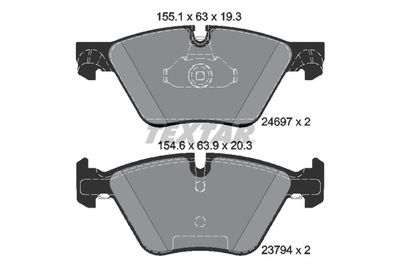 Комплект тормозных колодок, дисковый тормоз 2469781