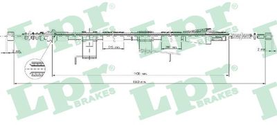 LPR C1571B Трос ручного тормоза  для MAZDA 626 V (GF) 2.0 Turbo DI