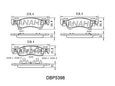 Комплект тормозных колодок, дисковый тормоз DANAHER DBP5398 для FORD USA EXPEDITION