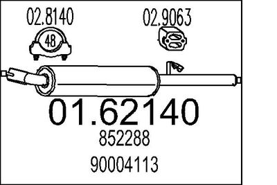 Глушитель выхлопных газов конечный MTS 01.62140 для OPEL MANTA