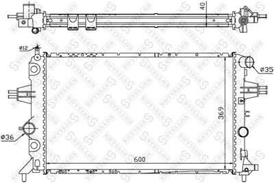 Радиатор, охлаждение двигателя STELLOX 10-25265-SX для OPEL ASTRA