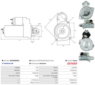 STARTER AS-PL S6263DENSO 4