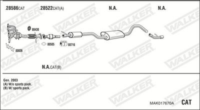 Изпускателна система WALKER MAK017670A
