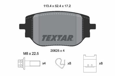 Комплект тормозных колодок, дисковый тормоз TEXTAR 2062501 для CITROËN SPACETOURER