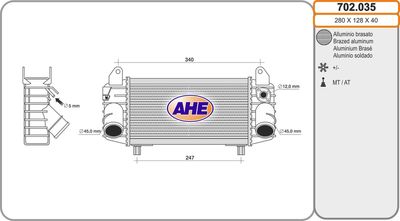 AHE 702.035 Интеркулер  для AUDI A2 (Ауди А2)