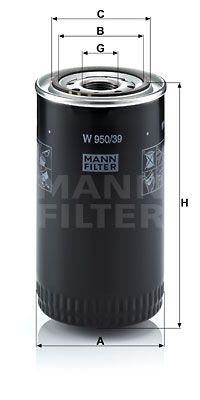 W 950/39 MANN-FILTER Масляный фильтр