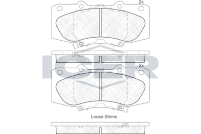 Комплект тормозных колодок, дисковый тормоз ICER 182006 для TOYOTA FORTUNER