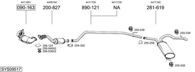 ABGASANLAGE BOSAL SYS09517