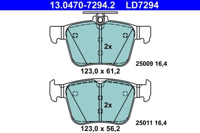 Brake Pad Set, disc brake 13.0470-7294.2