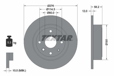 Тормозной диск TEXTAR 92225103 для CHEVROLET EPICA