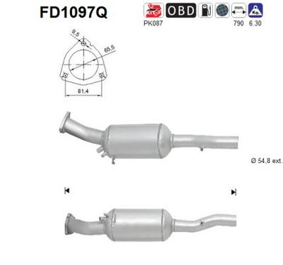 FILTRU FUNINGINE/PARTICULE SIST.DE ESAPAMENT AS FD1097Q