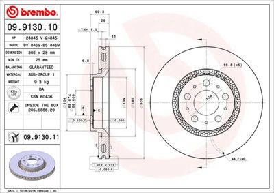 Bromsskiva BREMBO 09.9130.11