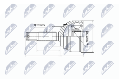 Zestaw przegubu, wał napędowy NTY NPZ-MS-005