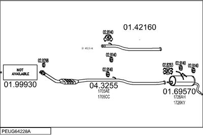 Układ wydechowy MTS PEUG64228A122425