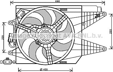 Вентилятор, охлаждение двигателя AVA QUALITY COOLING FT7566 для ABARTH 500